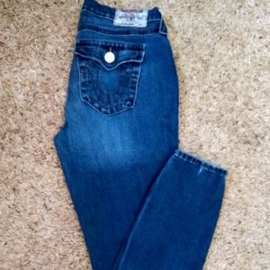True Religion super skinny flap distress sz 29